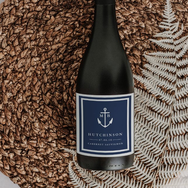 Anchor Monogram Wedding Favour Wine Labels (Creator Uploaded)