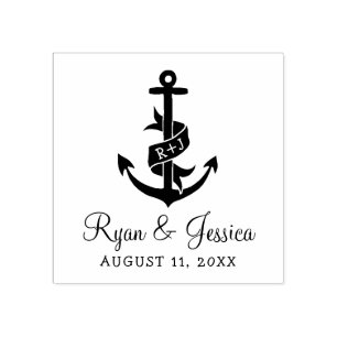 Anchor Monogram Wedding Stamp