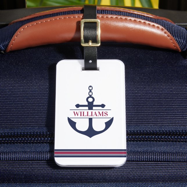 Anchor Monogrammed Luggage Tag (Front Insitu 2)
