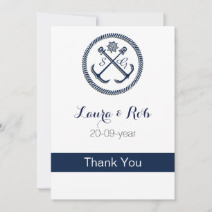 Anchor Monograms, Nautical Wedding Invitation