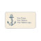 Anchor Nautical Address Label Gift Navy Blue White