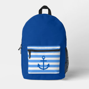 Anchor Nautical Aesthetic Deep Blue Printed Backpack