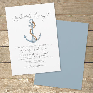 Anchor Nautical Baby Shower Invitation