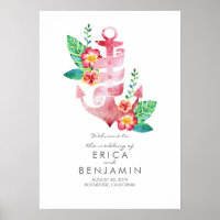 Anchor Nautical Beach Wedding Welcome Sign