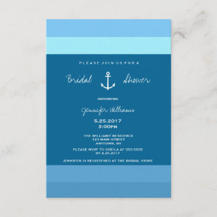 Anchor Nautical Bridal Shower Invitations