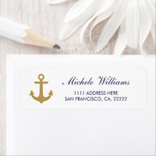 Anchor Nautical Clean White Return Address Labels