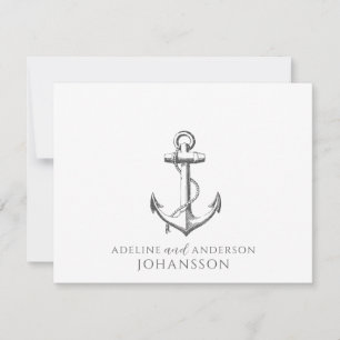 Anchor Nautical Couple Names Card