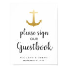 Anchor Nautical Faux Gold Foil | Wedding Sign