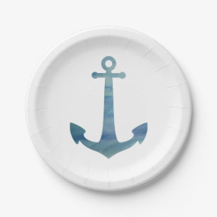 Anchor Nautical Happy Birthday Party Plates