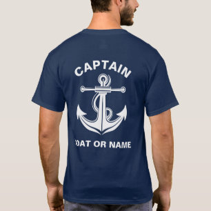 Anchor Nautical Navy Blue Boat Captain T-Shirt