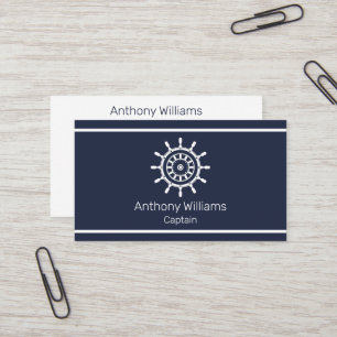 Anchor Nautical Navy Blue Sailor Sailing Business Card