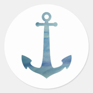 Anchor Nautical Ocean Party Thank You Stickers