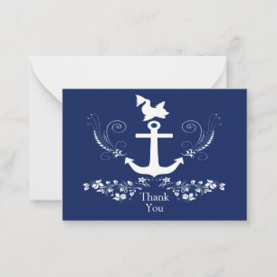 Anchor Nautical Pattern Thank You Card
