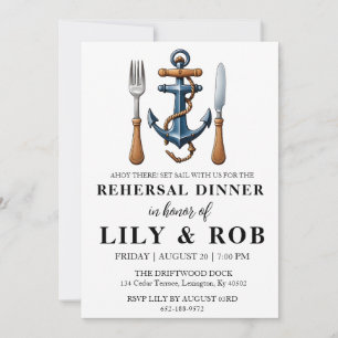 Anchor nautical rehearsal dinner invitations