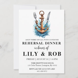 Anchor nautical rehearsal dinner invitations