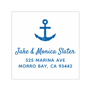 Anchor Nautical Sailing Blue Self-inking Stamp
