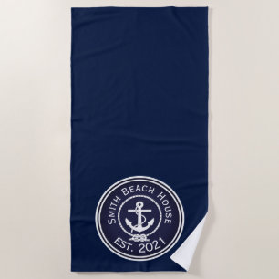 Anchor Nautical Seal  Beach Towel