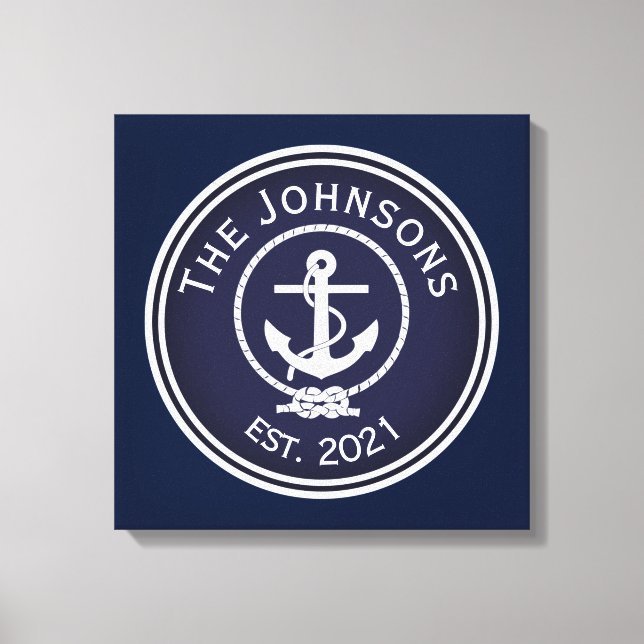 Anchor Nautical Seal  Canvas Print (Front)