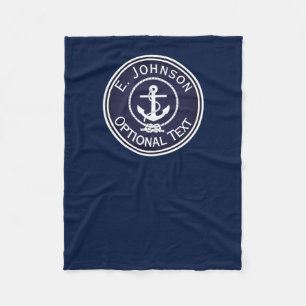 Anchor Nautical Seal Fleece Blanket
