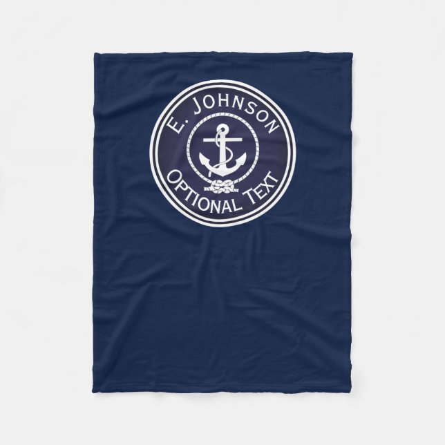 Anchor Nautical Seal  Fleece Blanket (Front)
