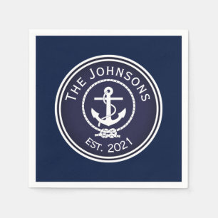 Anchor Nautical Seal   Napkin