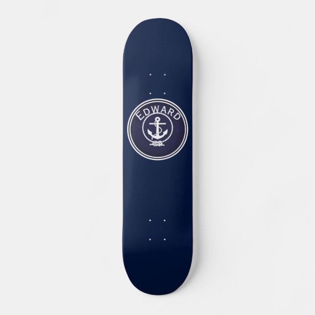 Anchor Nautical Seal Skateboard (Front)