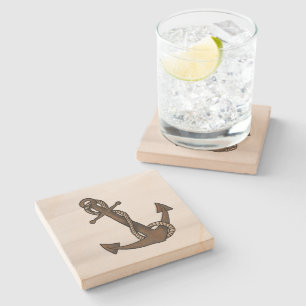 Anchor Nautical Stone Coaster