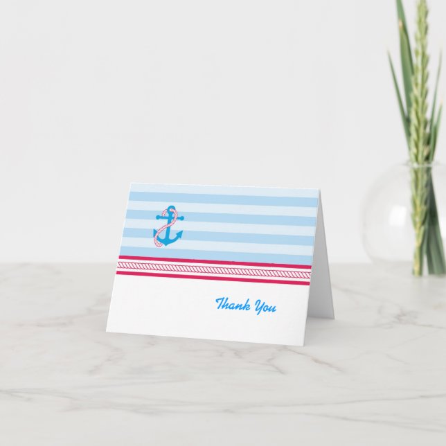 Anchor Nautical Thank You Card (Front)