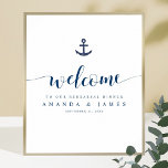 Anchor Nautical Wedding Rehearsal Dinner Welcome Poster<br><div class="desc">We've given this simple, lively wedding rehearsal dinner welcome poster template a splash of panache with 'Welcome' in a flowing modern font. We love the stylized, elongated flourish at both ends of the word. We've also included a nautical accent, with an anchor above the text. The anchor isn't uniformly colored,...</div>