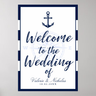 Anchor   Nautical Wedding   Welcome Poster