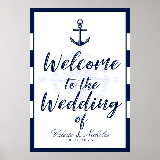 Anchor | Nautical Wedding | Welcome Poster (Front)