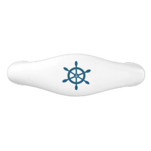 Anchor - Nautical with ships wheel Ceramic Drawer Pull