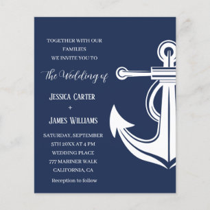 Anchor Navy Blue Nautical Beach Boat Wedding