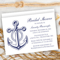 Anchor Navy Blue Sailor Nautical Bridal Shower