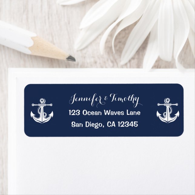 Anchor Navy Nautical Beach Elegant Wedding (Insitu)