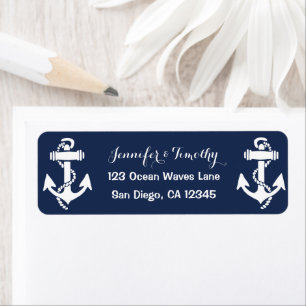 Anchor Navy Nautical Beach Elegant Wedding