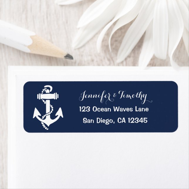 Anchor Navy Nautical Beach Elegant Wedding (Insitu)