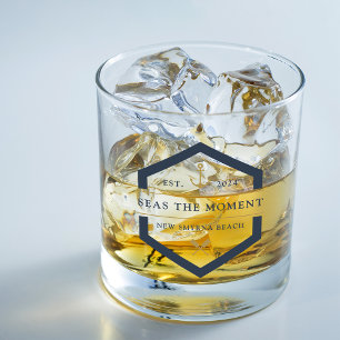 Anchor & Oar   Boat Name Whiskey Glass