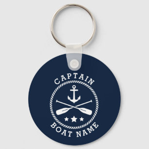 Anchor Oars Stars Captain Name Photo Back Key Ring
