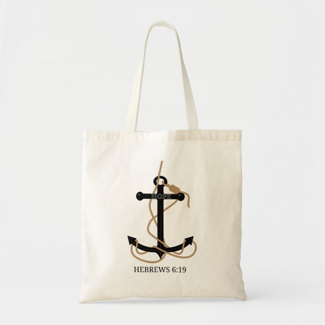 Anchor of Hope Hebrews 6:19 Tote Bag (Front)