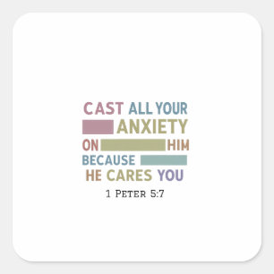 Anchor Of Hope In Every Stormy Sea: 1 Peter 5:7 Square Sticker