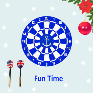 Anchor on Blue and White Dart Board