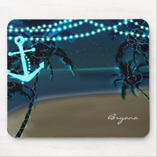 Anchor & Palm Trees Beach Lights Tropic Mouse Pad