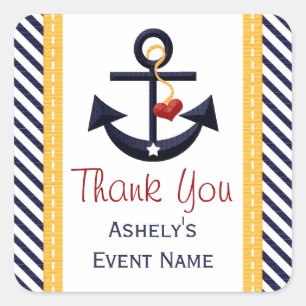 Anchor Party Favour Stickers Yellow
