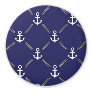 Anchor pattern ceramic knob