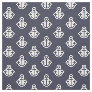 Anchor Pattern Fabric in Navy and White