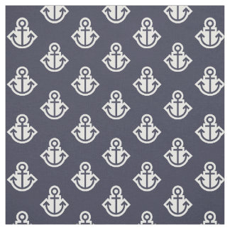 Anchor Pattern Fabric in Navy and White