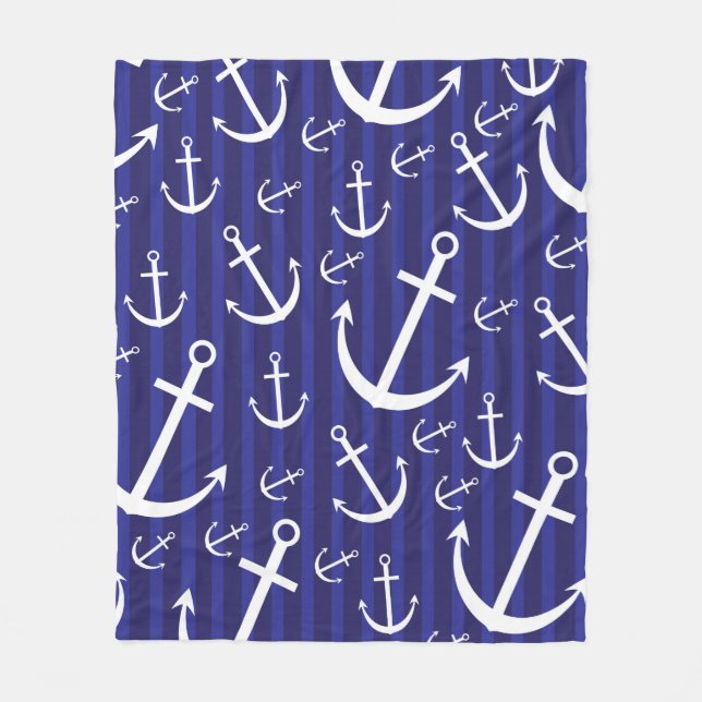 Anchor pattern fleece blanket (Front)