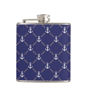 Anchor pattern hip flask