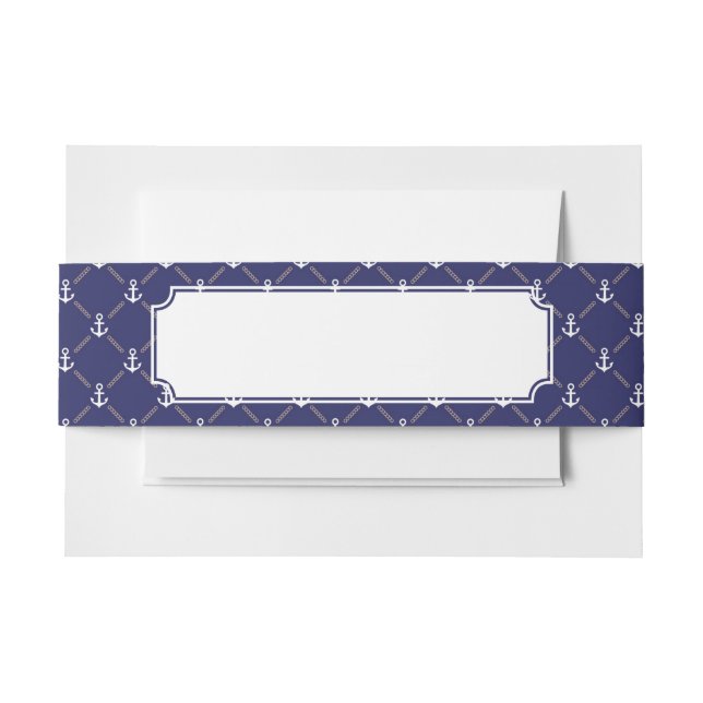 Anchor pattern invitation belly band (Front Example)